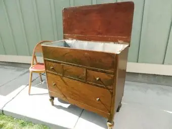 ドライシンク マホガニー リフト トップ アンティーク 洗面台 クーラー 19c