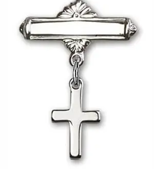 Przypinka dla dziecka z zawieszką w kształcie krzyża