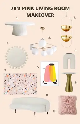 collage of different items in living room