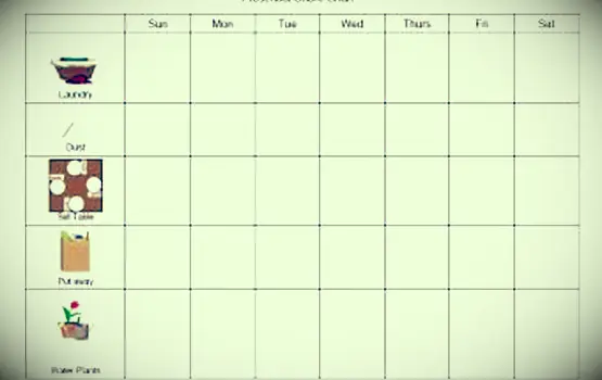 tabella dei compiti in età prescolare