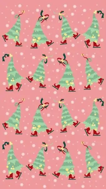 Papel de Parede de Árvores de Natal Dançantes - Polegar