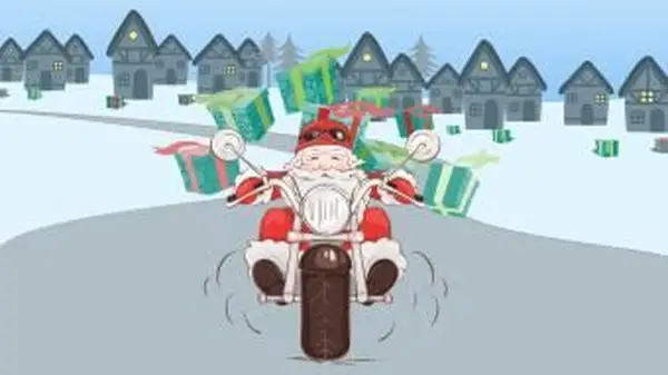 papel de parede de papai noel motociclista grátis laptop