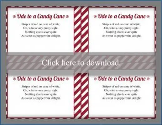 Ode an ein Zuckerstangen-Gedicht zum Ausdrucken