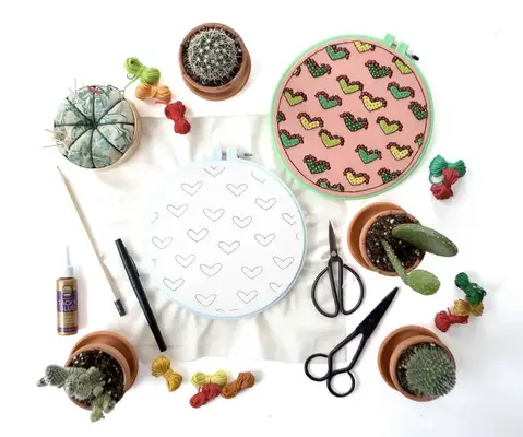 Cactus Love Embroidery (Download the Pattern)