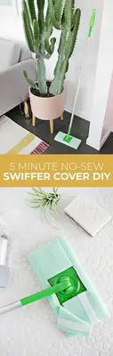 5 Minute Reusable Swiffer Cover DIY (No-Sew!)