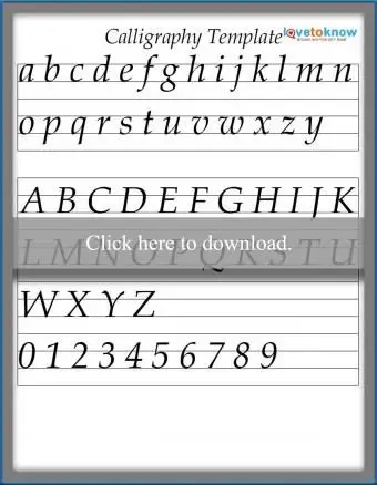 modèle de calligraphie