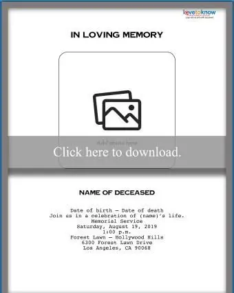 Vorlage für die Beerdigungsankündigung