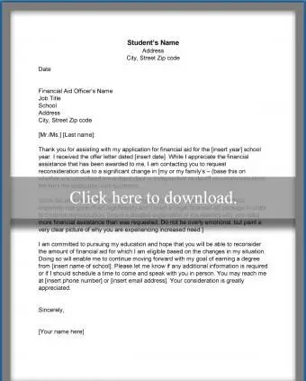 Carta de apelo de ajuda financeira