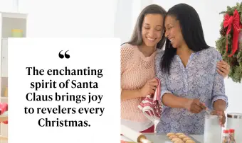 El encantador espíritu de Papá Noel alegra a los juerguistas cada Navidad.