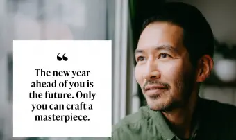 El nuevo año que tienes por delante es el futuro. Sólo tú puedes crear una obra maestra.