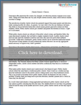 Redakčný príklad, Charter Schools = Choices