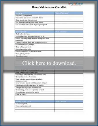 Lista di controllo per la manutenzione della casa