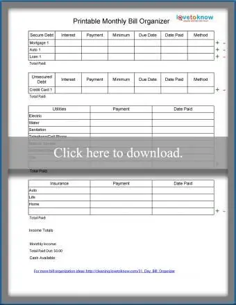 Agenda mensile stampabile