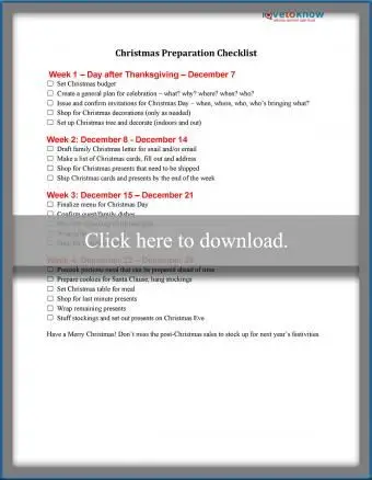 Guida alla preparazione del Natale stampabile