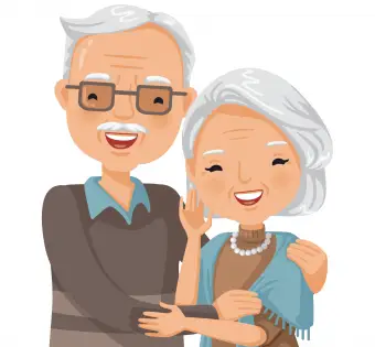 조부모 커플 클립 아트 클로즈업