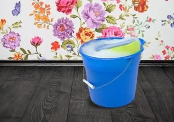 バケツの中の食器洗い液