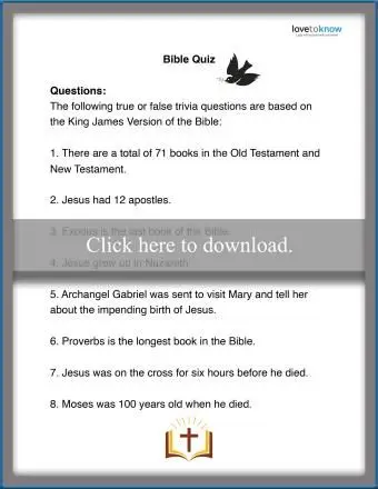 Quiz sulla Bibbia vero o falso