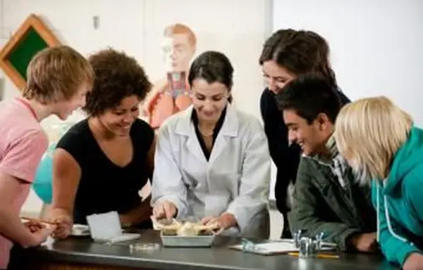 מורה עם תלמידים