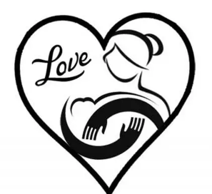 Mutter und Baby umarmen Tattoo-Design