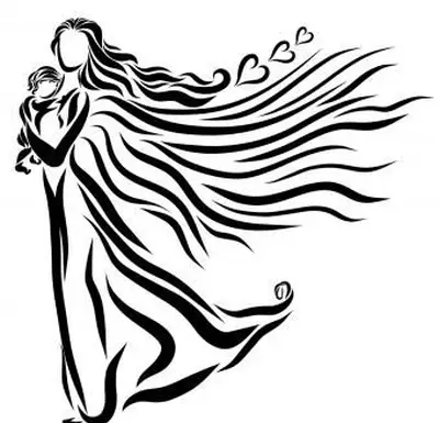 Mutter und Baby umarmen Tattoo-Design