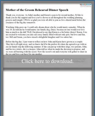 próbna przemowa obiadowa dla mamy pana młodego