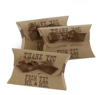 Cajas de regalos de boda tipo almohada de estilo occidental