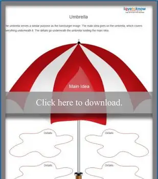 メインアイデア傘ワークシート