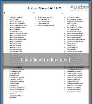 恐竜の種リストEからM
