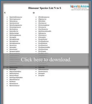 恐竜の種リストNからZ