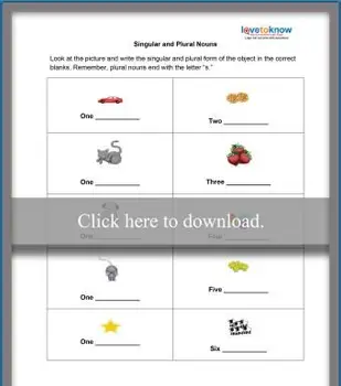 単数形および複数形の名詞ワークシート