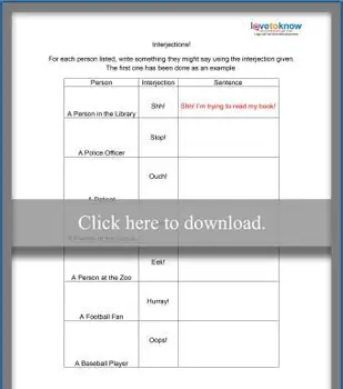 感動詞ワークシート