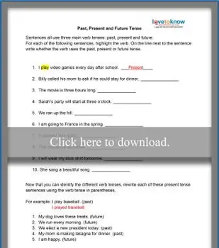 動詞時制ワークシート