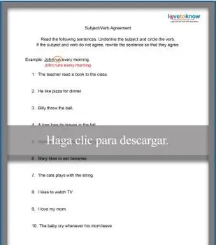 主語/動詞の一致ワークシート