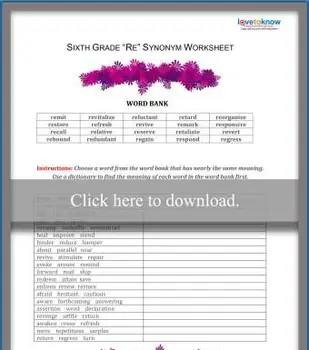 6年生の同義語ワークシート