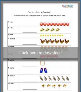 スペイン語のカウントワークシート