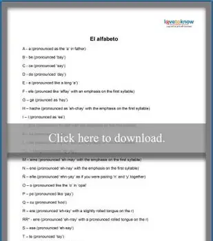 スペイン語のアルファベットリスト