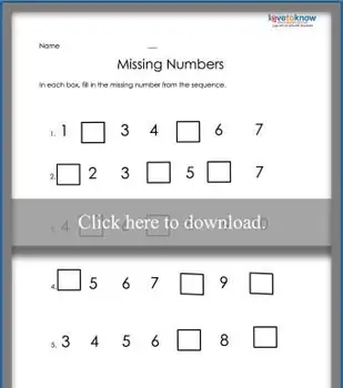 1から10の不足している番号の注文ワークシート