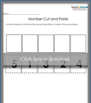 1から5の番号順のカットアンドペースト