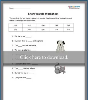 短母音ワークシート