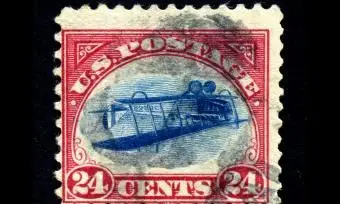 Timbre de poste aérienne Jenny inversé 24 cents