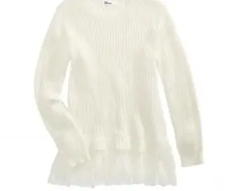 Pull à basque en dentelle pour grandes filles, créé pour Macy