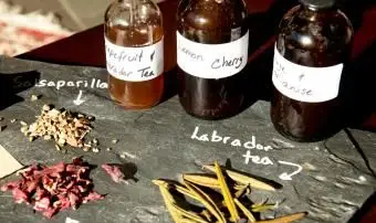 Uma seleção de ervas usadas para produzir os bitters personalizados