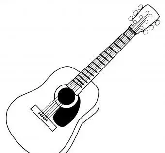 czarno-biała gitara clipart