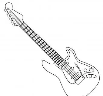 czarno-biała gitara elektryczna clipart
