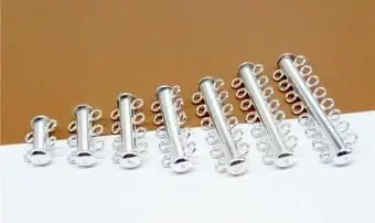 Fermoir tube en argent sterling