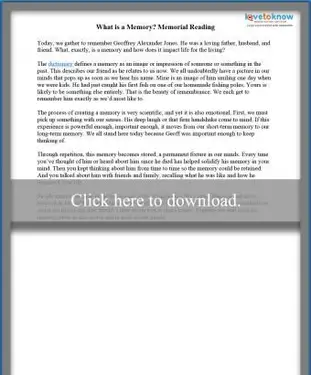 Che cos'è un discorso di esempio di memoria?