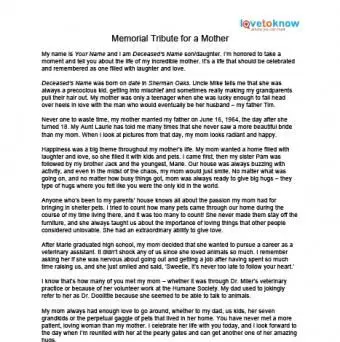 お母さんへの記念のオマージュ