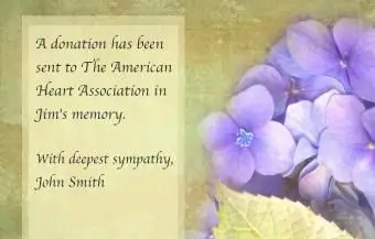 Notatka darowizny na karcie kwiatowej