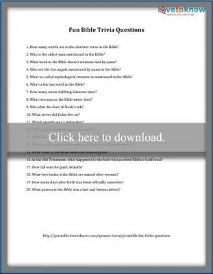 pergunta divertida da bíblia