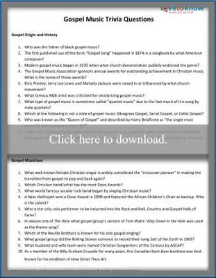 questões de música gospel